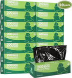 Sherr Dog Poop Bags, 20 Rolls of 200, 4000 Counts, Black | Leak Proof, Bulk Box, Universal Pet Waste Bags, For Outdoor Walking and Travel