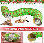 Hollowfly Christmas Cat Bed Tunnel 3ft x 3ft x 9.8in Lime Green Under Tree Cat Donut Tunnels for Indoor Kitten Plush Polka Dot Peekaboo Cave Toy Collapsible 3 Way Xmas Gifts for Small Kitty