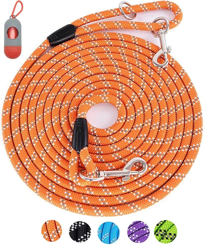 Long Dog Leash - 10FT/16FT/30FT/50FT/100FT, Reflective, Heavy Duty for Large, Medium, Small Dogs - Walking, Playing, Camping, Yard