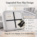 Stretch Sofa Slipcover, 2026 Upgraded Non Slip Couch Cover with Adjustable Straps, Pet Dog Cat Friendly Furniture Protector for 3 Seater, Washable for Living Room