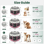 Love's cabin Pet Puppy Dog Playpen, Medium Dog Tent Crates Cage Indoor/Outdoor, Portable Playpen for Cat, Foldable Pop Up Dog Kennel Playpen with Carring Case, Removable Zipper Top, Light Pink