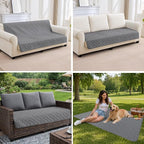 PAWFINITY Waterproof Couch Covers for Dogs, Pet Blanket for Sofa Washable | Paw Print Quilted, Hair Resistant, Anti Cat Scratch, Pee Proof Furniture Protector for 3 Seat Sofa and Bed, 30x75 Inch, Grey