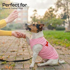 Parisian Pet Dog Shirt – 100% Cotton Shirts for Small Dogs – Pink Sleeveless Puppy Clothes – Lightweight and Breathable Dog Apparel – Girl Big Sister Dogs Clothes - Stretchy Pet T Shirts