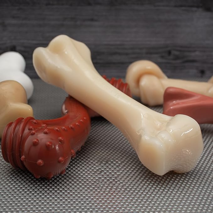 Nylabone Power Chew Mega Knot Bone Dog Chew Toy, Chicken Flavor, X-Large | Durable dog toys for aggressive chewers, long lasting, discourages destructive chewing, for dogs 50+ lbs, flavor throughout