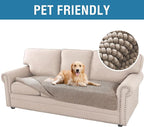 H.VERSAILTEX Plush Chenille Pet Couch Cover Thick Soft Sofa Cover for 3 Cushion Couch Anti Slip Couch Cover Furniture Protector for Dog, Pet, Cat (35" x 74", Taupe)