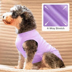 KYEESE 2Pack Dog Shirt, Soft Striped Dogs T Shirts, Lightweight Pet Tank Top, Sleeveless Dog Shirt for Medium Dogs, Stretchy Comfortable Pet Vest, Purple+Blue Striped, 2XL