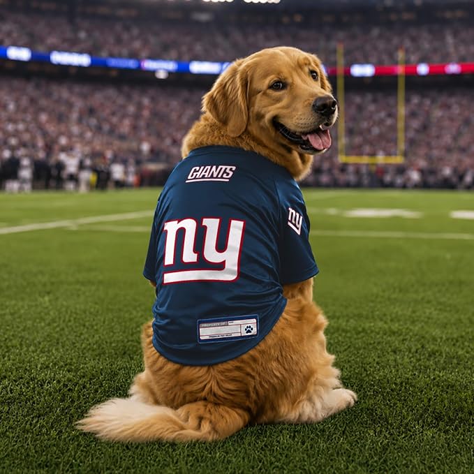 Littlearth NFL New York Giants Stretch Pet Jersey, Team Color, Small