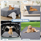 Smiry Waterproof Reversible Pet Couch Covers for Dogs | Pet Friendly, Soft Fabric, Washable Sofa Furniture Protector for Dogs Cat Kids, Checkered (30"x70", Grey/Dark Grey)