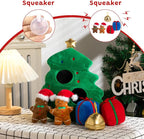 Hollypet Christmas Squeaky Hide and Seek Dog Toys for Small and Medium | Interactive Plush Stuffed Dog Squeak Toys for Small Medium Sized Dogs and Non-Aggressive Chewers, Puppy Teeth Clean Chew Toys