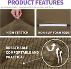 ZNSAYOTX Super Stretch Chair Slipcover Universal Sofa Chair Covers for Living Room Dogs Pet Furniture Protector Spandex Armchair Slipcovers with Anti Slip Foam Sticks (Brown, Chair)