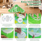 Interactive Cat Toy Mat for Indoor Cats, Rechargeable Hide & Seek Cat Toy with Moving Hidden Feathers& Fluttering Butterfly, Touch Activated Automatic for Bored Cats, Kittens & Adult Cats