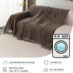 MYSKY HOME Couch Covers for 3 Cushion Couch Sofa, Sectional Couch Cover L Shape Chenille Couch Cushion Covers for Pets, Furniture Protector Cover for Dogs, Kids, 71"X150", Deep Chocolate