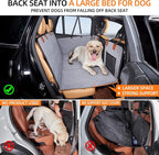 YJGF Hard Bottom Dog Car Seat Cover for Back Seat,Seat Extender for Dogs | Strong Support,More Rest Space,Waterproof, Scratch Resistant,Car Seat Protector,Dog Hammock for Car/SUV/Small Truck