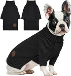 cyeollo Dog Sweater Long Sleeve Knitted Turtleneck Pullover Warm Clothes | Ultra Soft Warm Knit, Full Coverage, 4-Way Stretch for Easy Movement, Easy On & Off, Winter Daily Wear for Small Dogs