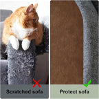 SREBAY Cat Scratch Couch Furniture Protector, Self-Adhesive Scratch Pad | 78.7x15.8In, Heavy Duty, DIY Climbing Cat Carpet Mat, Couch Door Protector from Claws, Sofa Guard with Pins & Tape, Brown