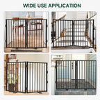 Snagle Paw Metal Freestanding Dog Gate,40” W x 36” H Dog Fence with Support Feet for Doorways, Stairs and Hallways, Portable Pet Gate for Indoor Use (2 Panel, Black)