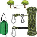 XiaZ Dog Tie Out Cable for Camping, 100ft Portable Overhead Trolley System for Dogs up to 200lbs，Dog Lead for Yard, Camping, Parks, Outdoor Events,5 min Set-up