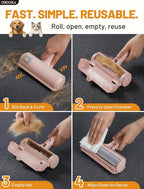 Pet Hair Remover Roller, Reusable Lint Roller for Dog and Cat Hair | Portable Pet Hair Roller with Large Fur Bin for Couches, Bedding, Car, Rugs & Furniture, No Refills or Batteries, Pet Homes