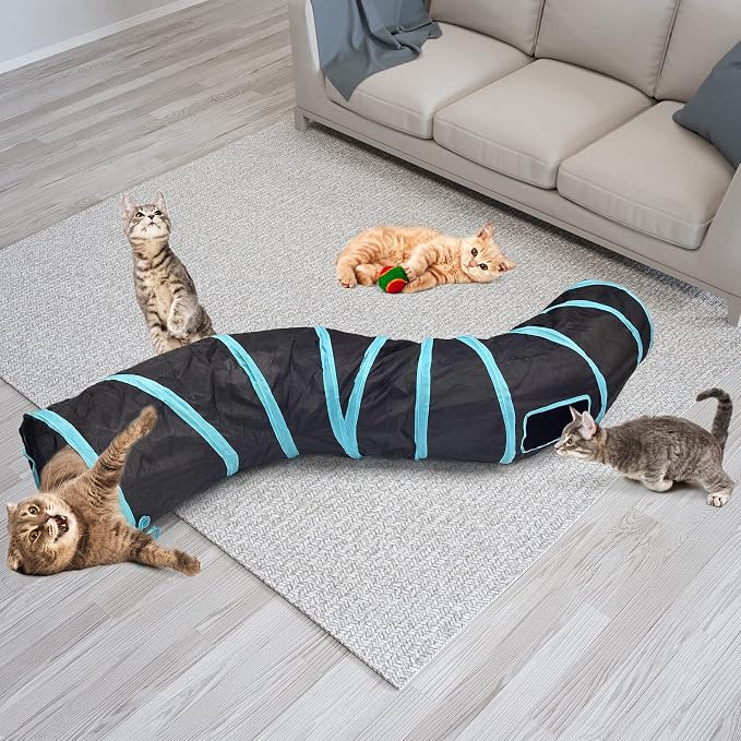 Bemodst Collapsible Cat Tunnels - 2/3/4/5 Way Interactive Maze for Kittens, Rabbits, Ferrets