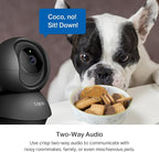 Tapo 2K Pan Tilt Security Camera for Baby Monitor, Dog Camera,C211(2-Pack) | Motion Detection, 2-Way Audio Siren, Night Vision, Cloud &SD Card Storage, Works with Alexa & Google Home, Black