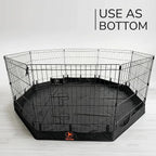 PJYuCien Puppy Playpen with Bottom Pad and Door, 8 Panels 36" H, Black | 24"W, Dual-function Pad, For Medium Pets, Foldable Octagonal Pen, Versatile, Indoor & Outdoor, Backyard, Protects Floors