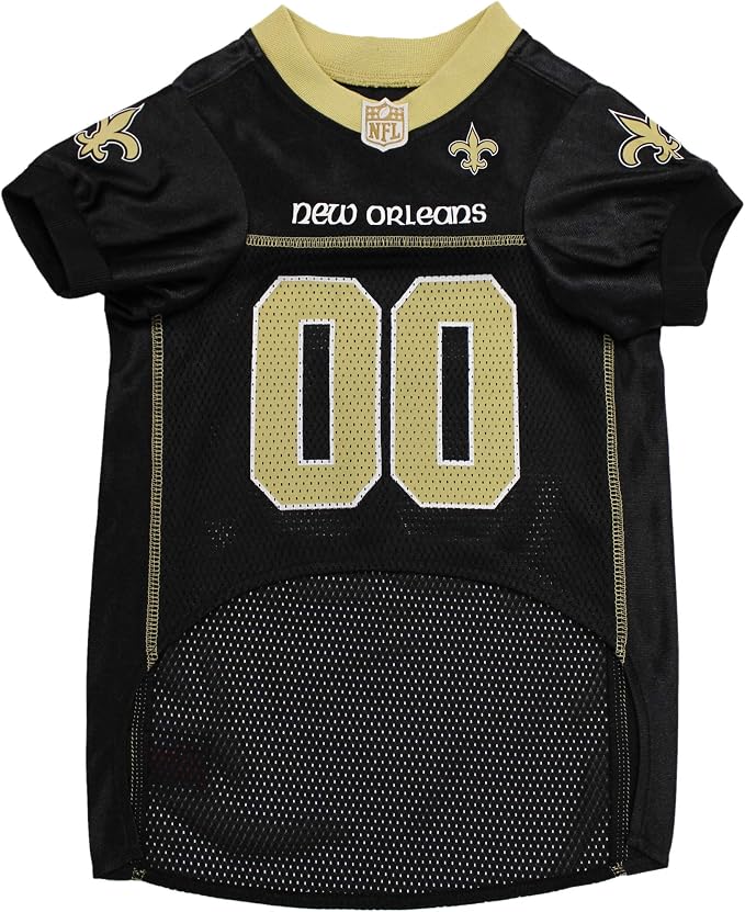 Pets First NFL New Orleans Saints Dog Jersey, Size 3X-Large, Football Shirt Costume for Pet, Dog Sports T-Shirt, NFL Team Clothing for Cats, Licensed Pet Apparel Available in 7 Sizes and 32 Teams