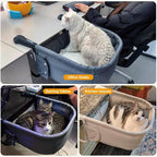 Extra-Sturdy Cat Desk Bed for Large Cats 50lbs Desk Cat Bed Attachment | for Desktop under 3", Heavy Duty, Paw Design, Waterproof, Dual-Sided Mat, Easy Assembly for Gaming Desk & Kitchen Island