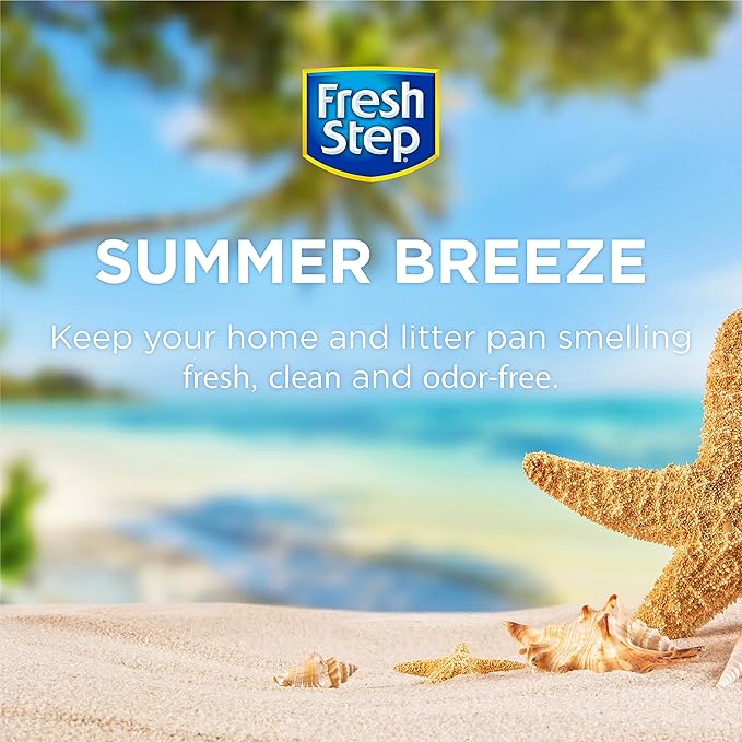 Fresh Step Cat Litter Crystals Deodorizer, Non Toxic Odor Neutralizing Crystals for Litter Boxes that Help Control Smells and Keep Home Areas Fresh, Summer Breeze Scent, 15 Ounce | Non-toxic crystals neutralize odor at the source in any litter box, kee...