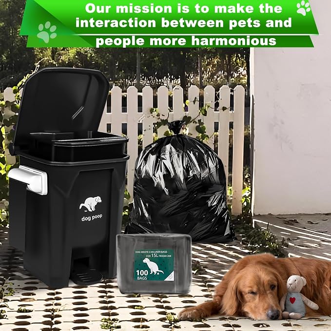 Dog Waste Bags - 200 Pcs Dog Poop Bags for 20L Dog Poop Trash Can | 10 Pack Unscented Dog Poop Bag Rolls, Dog Waste Can Liners for Outdoor, Poop Bags for Dogs, Trash Bags for for Outdoor，Home