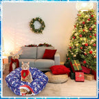 Christmas Cat Tunnel Bed for Indoor Cats Under Christmas Tree Skirt Tube with Hanging Ball Plush Cat Cave, Washable Holiday Pet Gift Toy & Gift for Kittens(Snowman)