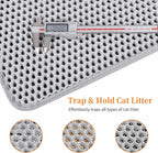 Large Cat Litter Box Mat for Cats, Double Layer Cat Litter Trapping Mats | Waterproof, Urine Proof, Non-Slip Litter Pad for Indoor Honeycomb Large Cat Litter Mat, Easy to Clean Grey (33.8'' x 23.6'')