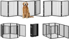 Vantas 160" x 32" Foldable Freestanding Extra Wide Dog Gate with Door,Black | Freestanding Dog Gate for Stairs and Doorways, Renter Friendly No Drill, Extra Wide, Easy Storage, With Support Feet