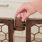 Regalo Safety 192" Plastic Super Wide Baby Gate & Play Yard with Door | Adjustable Playpen, For Doorways & Open Spaces, For Babies, Toddlers & Pets, Brown, Tested & Trusted for 30 Years