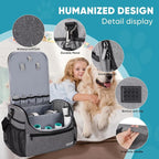 Pet Travel/Grooming Supplies Organizer Carry Bag - Compatible with Oneisall/Neabot Dog Grooming Vacuum, Large Capacity - Bag Only (Gray)