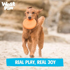 WEST PAW Zogoflex Zisc Dog Flying Disc, High Flying Aerodynamic Disc for Dogs Puppy – Lightweight, Floatable Disc for Fetch, Tug of War, Catch, Play – Doubles as Food/Water Bowl, Large 8.5", Glow
