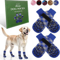 EXPAWLORER Dog Socks to Prevent Licking Paws, Dog Shoes for Hot Pavement, Anti Slip Dog Booties for Hardwood Floors, Dog Boots & Paw Protectors for Small Medium Large Senior Dogs, Blue M