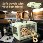 Foldable Hard Cat Carrier, Transparent Pet Crate for Cats & Small Dogs, Collapsible Travel Kennel with Ventilation & Urine Pad Mesh Grid, Portable Travel cage, Essential for pet Travel, Yellow