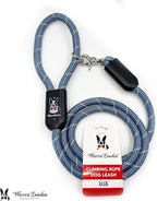 Warren London Climbing Rope Dog Leash – 5 ft Night-Safe Reflective Rope w/Padded Handle & Swivel Clip | Blue & White Nautical Strength for All Breeds