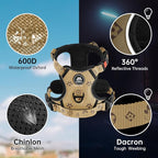 NESTROAD No Pull Dog Harness,Adjustable Oxford Dog Vest Harness with Leash,Reflective No-Choke Pet Harness with Easy Control Soft Handle for Large Dogs(X-Large,Light Brown)