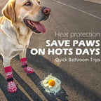 EXPAWLORER Anti Slip Dog Socks to Prevent Licking Paws, Dog Shoes for Hot Pavement, Dog Booties for Small Medium Large Senior Dogs, Traction Control Boots & Paw Protectors for Hardwood Floors Rose