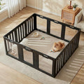 Soulbond Clear Acrylic Dog Playpen Indoor (24 Inch, Black, 12 Panels) | Non-Slip,Tool-Free Assembly, External Door Lock Play Pen for Puppies and Small Dogs