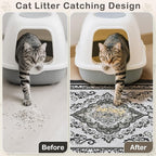 Unicorn Catcher 40"x30" Cat Litter Mat Non-Slip Washable Litter Box Mat | High-Density PVC Litter Catcher Mat Efficiently Traps Scattered Litter From Paws To Keep Floors Clean