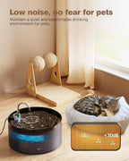 Black Cat Water Fountain: with 6 Carbon Filters + 3 Sponge Filters | 108oz/3.2L Pet Water Fountain Quiet Cat Water Fountains Indoor Faucet Cat Fountain for Cats and Dogs