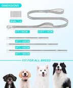 GEIT 4/5/6FT Heavy Duty Dog Leash with 2 Comfortable Padded Handles, Reflective Rope Leashes with Quick Release/Locking Tactical Frog Clip for Small Medium and Large Dogs, Rose