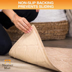 Neater Pets Neater Mat Cat Litter Mat, Thick & Durable Cat Mat for Litter Box, Trapper Pad Catches Mess to Protect Indoor Floors, Soft on Kitty Paws, Anti-Skid Grip Backing, Easy to Clean, Beige