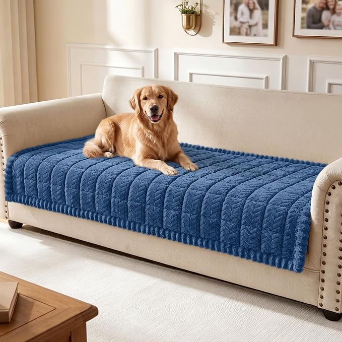 Smiry Couch Cover for Dogs, Non Slip Fuzzy Pet Sofa Covers Washable | Sofa Slipcovers for 3 Cushion Couch, Soft Thick Furniture Protector for Cats Dogs, Against Fur, Dirt, Scratch (35.4"x70.9")
