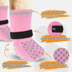 KOOLTAIL Non Slip Dog Socks Shoes to Prevent Licking Paws and Scratching, Winter Pet Booties for Cold Pavement & Hardwood Floors, Dog Grip Booties for Small Medium Large Senior Dogs