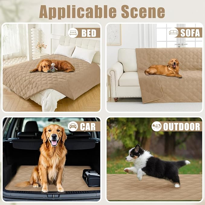 Smiry Waterproof Dog Bed Cover, Reversible Pet Blanket for Sofa Couch | Soft Washable Dog Blanket, Leakproof Couch Cover for Dogs Cats & Furniture Protection, 30x53, Camel/Camel