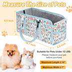 Console Dog Car Seat - Portable Dogs Armrest Booster Seat for Small Dog, Foldable Pet Car Seat with Safety Belt, Blue Puppy