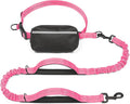 iYoShop Hands Free Dog Leash with Zipper Pouch, Dual Padded Handles and Durable Bungee for Walking, Jogging and Running Your Dog (Large, 25-120 lbs, Pink)
